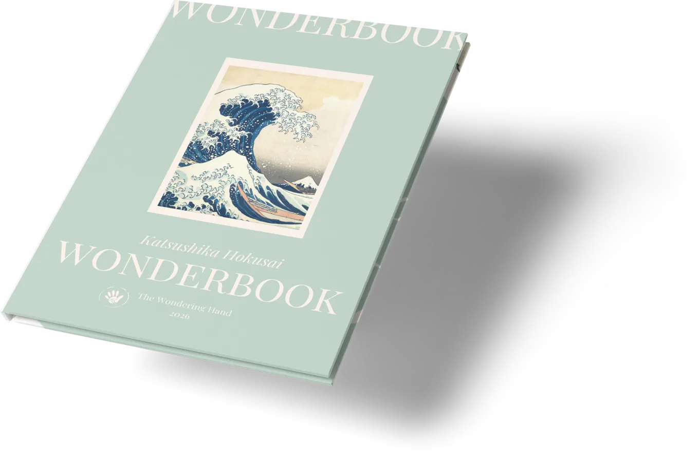 A printed Wonderbook on the artist Katsushika Hokusai, its cover showing The Great Wave.